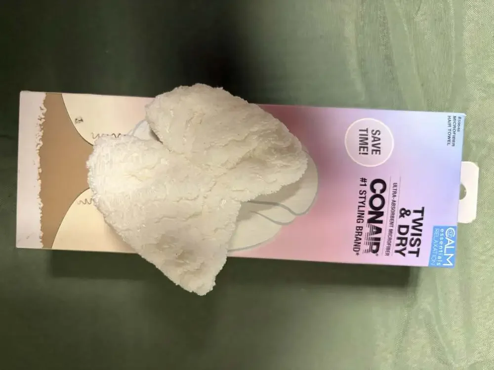 Conair Twist & Dry Microfiber Hair Towel with Bow White